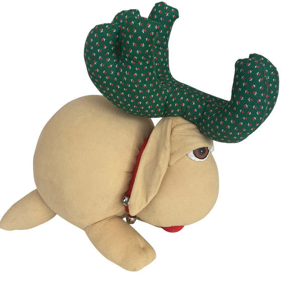 Rare Hugachum Christmas Reindeer Huggable Vintage Stuffed Doll Plush 1980s READ - Picture 3 of 8